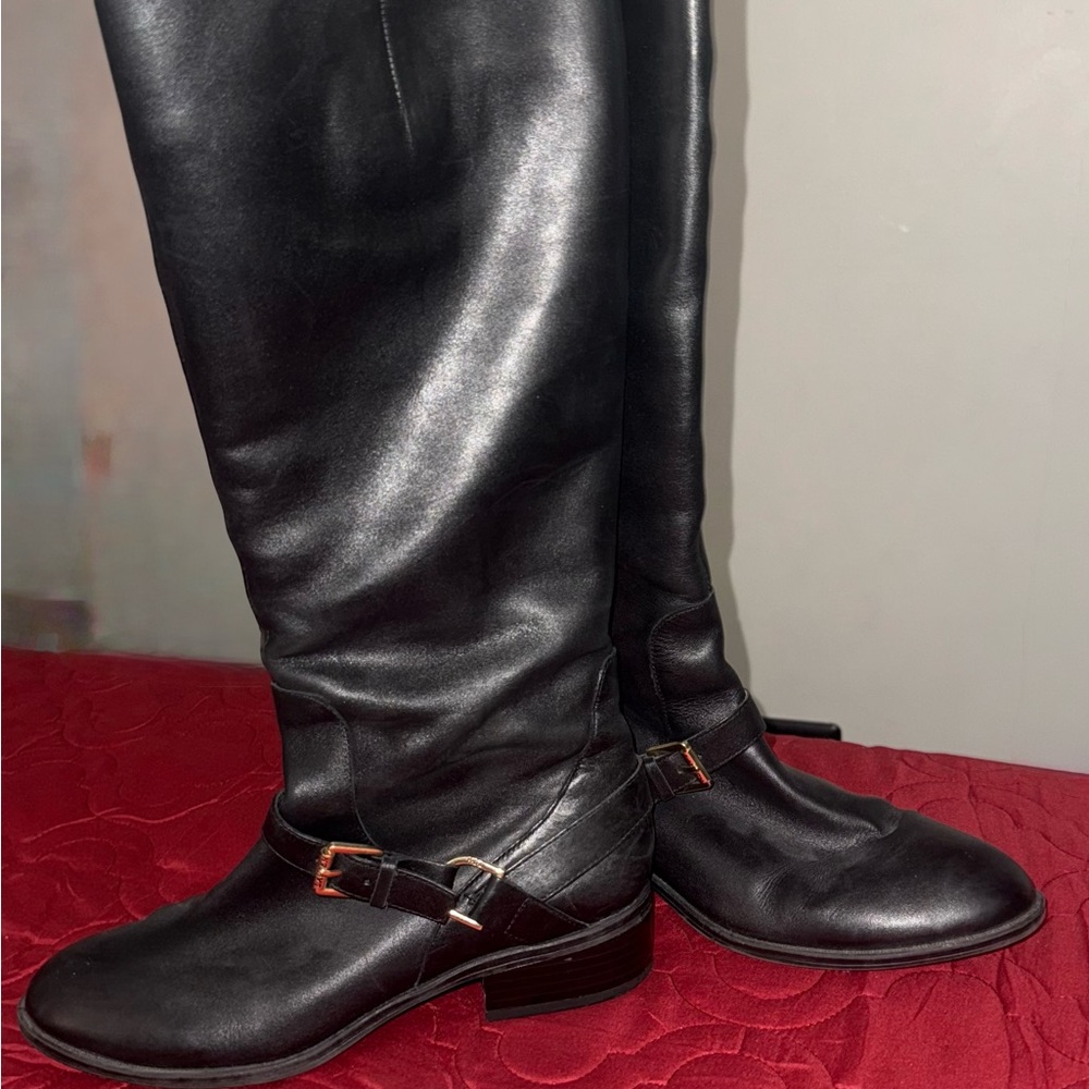 Black Leather Riding Boots